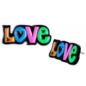New BETSEY JOHNSON Love Stud Earrings